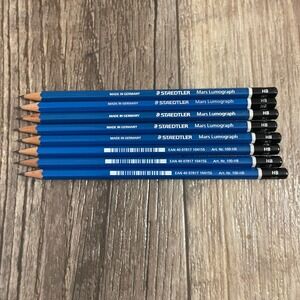 Staedtler Mars Lumograph HB Graphite Drawing Pencils 8 Pack Germany 100-HB